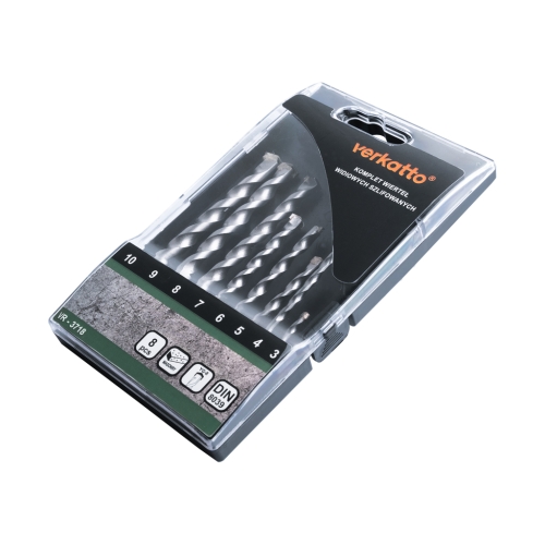 Set svrdla za beton 3–10 mm 8szt VERKATTO VR-3718 Set svrdla za beton 3–10 mm 8szt VERKATTO VR-3718