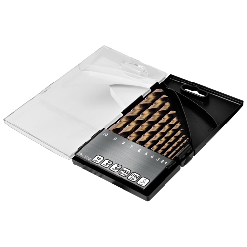HSS Spiralna svrdla za metal S KOBALTOM V'PLUS 10szt VERKATTO VR-3730 HSS Spiralna svrdla za metal S KOBALTOM V'PLUS 10szt VERKATTO VR-3730