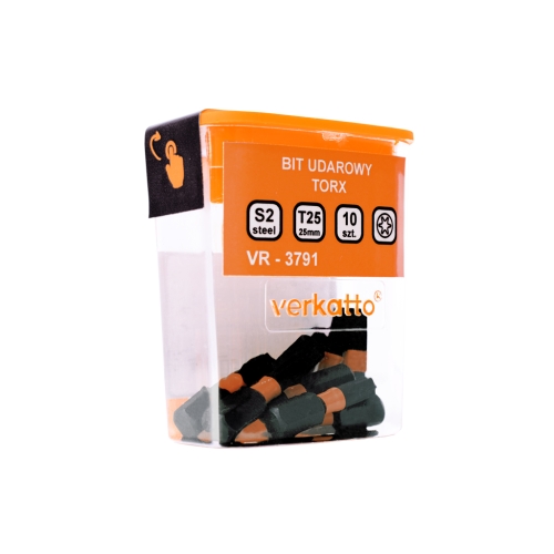 BIT udarna TORX KUTIJA 10 kom T10x25mm VERKATTO VR-3788 BIT udarna TORX KUTIJA 10 kom T10x25mm VERKATTO VR-3788