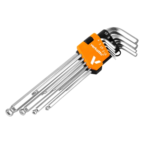 Ekstra dugačak komplet šesterokutnih ključeva 9szt VERKATTO VR-4174