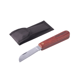 Nož s drvenom drškom + torbica u kompletu 75/130mm VERKATTO VR-4563