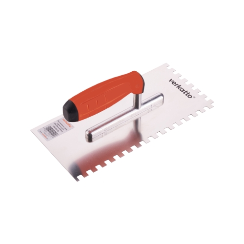 Gleter od nehrđajućeg čelika sa zubima s gumenom ručkom 270x130mm (6x6mm) VERKATTO VR-5514