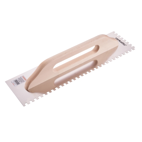 Gleter od nehrđajućeg čelika sa zubima s drvenom drškom 480x130mm (12x12mm) VERKATTO VR-5526