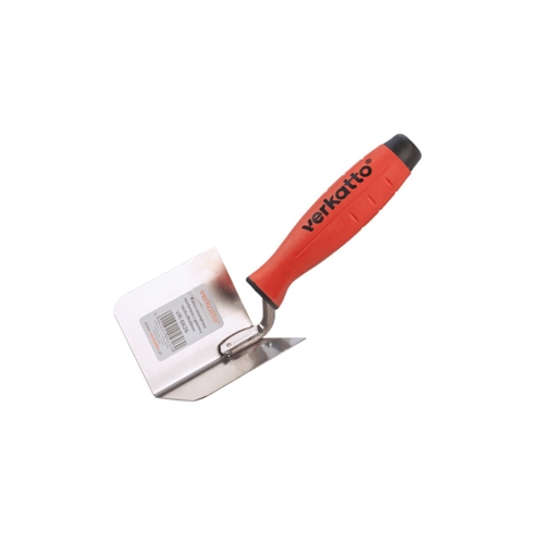 Žlica zidarska za unutarnje kuteve od nehrđajućeg čelika s gumenom ručkom 80x60mm VERKATTO VR-5626