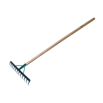 Grablje, ojačane, zelene, s drvenom drškom 1300 mm VERKATTO VR-7549