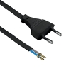Kabel za kućanske uređaje, s ravnim utikačem, 2 x 0,75 mm2, crni, 3 m DPM DIC1130