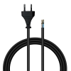Kabel za kućanske uređaje, s ravnim utikačem, 2 x 0,75 mm2, crni, 3 m DPM DIC1130