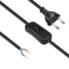 Kabel za kućanske uređaje, s prekidačem, 2 x 0,75 mm2, crni, 2 m DPM DIC1120