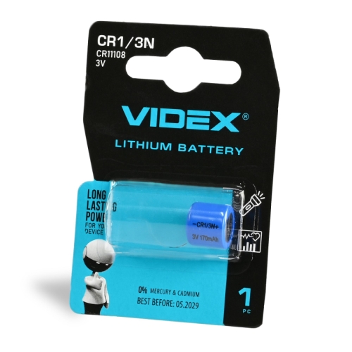 Lithium baterija VIDEX CR1/3N 1pc BLISTER CARD 