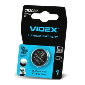 Lithium baterija VIDEX CR2032 1pc BLISTER CARD 