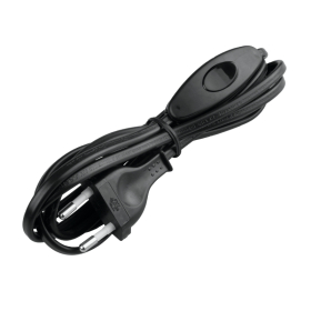 Kabel za kućanske uređaje, s prekidačem, 2 x 0,75 mm2, crni, 2 m DPM DIC1120