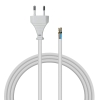 Kabel za kućanske uređaje, s ravnim utikačem, 2 x 0,75 mm2, bijeli, 3 m DPM DIC1230
