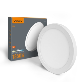 Panel LED 2u1 nadgradno/ugradni okrugli VIDEX DL6R 18W 3000K-4000K-65000K 220V bijelo 