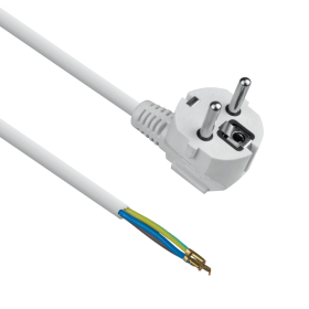Kabel za kućanske uređaje, s kutnim utikačem, 3 x 1 mm2, bijeli, 3 m DPM DIC4230