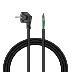 Kabel za kućanske uređaje, s kutnim utikačem, 3 x 1 mm2, crni, 5 m DPM DIC4150