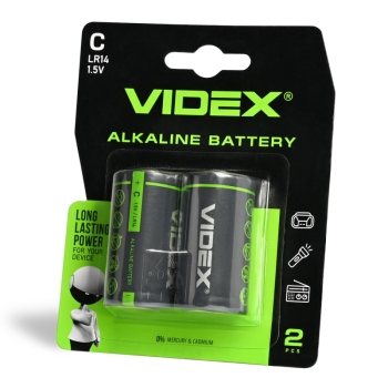 Alkalna baterija VIDEX LR14/C 2pcs BLISTER 