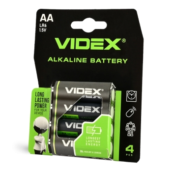Alkalna baterija VIDEX LR6/AA 4pcs Blister Card 