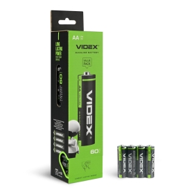 Alkalna baterija VIDEX LR6/AA 4pcs x 15packs SHRINK 