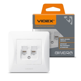CAT6+CAT6 utičnica za računalo dvostruka bijelo VIDEX BINERA 