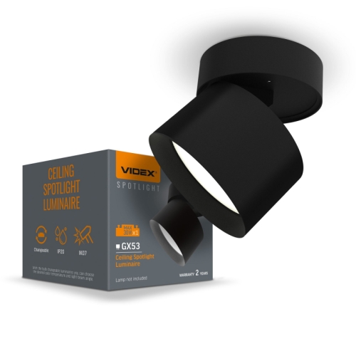 Stropna dekorativna svjetiljka VIDEX za GX53 žarulju VL-SPF18B-B 