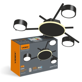 Stropna dekorativna svjetiljka VIDEX za 3xGX53 žarulje sa pozadinskim osvjetljenjem VL-SPF20B-BB 