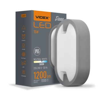 Zidna svjetiljka VIDEX-BULKHEAD-LED-DANA-15W-NW 