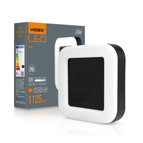 Zidna svjetiljka VIDEX-BULKHEAD-LED-VIKA-Crno-15W-NW 