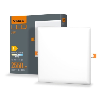 Panel LED bez okvira ugradni kvadratni VIDEX-DOWNLIGHT-LED-DLFS-24W-NW 