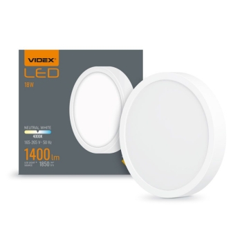 Panel LED nadgradni okrugli VIDEX-DOWNLIGHT-LED-DLRS-18W-NW 