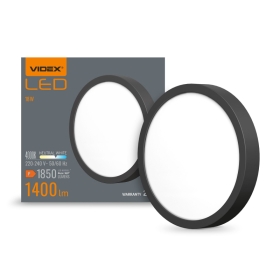 Panel LED nadgradni okrugli VIDEX-DOWNLIGHT-LED-DLRS-Crno-18W-NW 