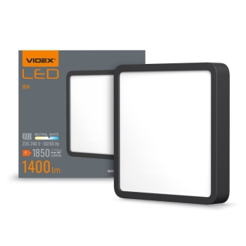 Panel LED nadgradni kvadratni VIDEX-DOWNLIGHT-LED-DLSS-Crno-18W-NW 