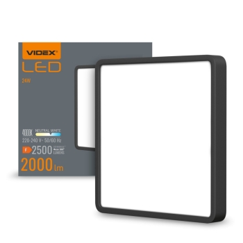 Panel LED nadgradni kvadratni VIDEX-DOWNLIGHT-LED-DLSS-Crno-24W-NW 