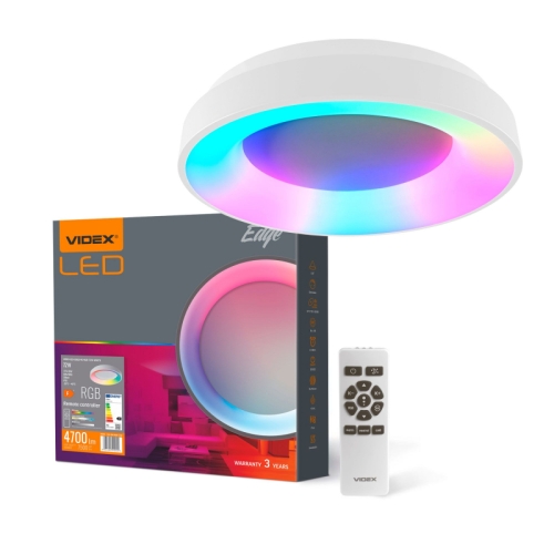Stropna dekorativna svjetiljka RGB sa daljinskim VIDEX-LED-EDGE-RC-RGB-72W-bijelo 