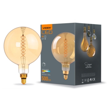 Žarulja LED VIDEX-E27-G200-8W-FIL-DIM-SPIRAL-AMBER-WW1 