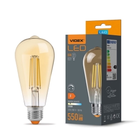 Žarulja LED VIDEX-E27-ST64-6W-FIL-DIM-AMBER-WW 