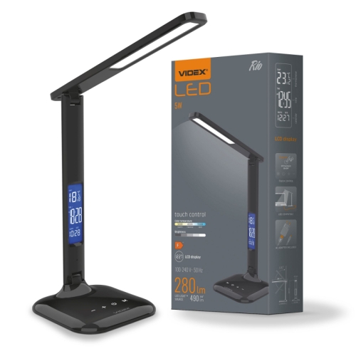 Stolna LED svjetiljka dimabilna VIDEX-DESK-LAMP-RIO-Crno Stolna LED svjetiljka dimabilna VIDEX-DESK-LAMP-RIO-Crno