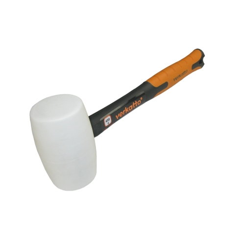 Čekić od bijele gume s ručkom od FIBERGLASA 900g VERKATTO VR-3967