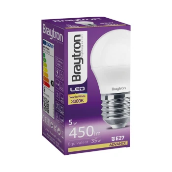 Žarulja LED 5W 3000K 450lm E27 G45 IP20 kuglica BRAYTRON BA11-00520