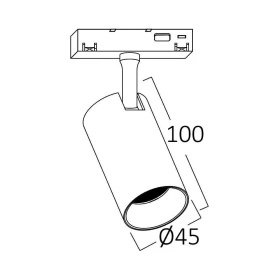 Magnetska svjetiljka 10W 3CCT 810lm fi45 IP20 crna BRAYTRON BD61-00281