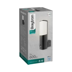 Zidna svjetiljka 7W 3000K 600lm 114x272mm IP54 sa senzorom crna TARUS BRAYTRON BG43-01002