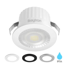 Stropna svjetiljka 3W 6500K 210lm 38D fi44 IP54 ugradbena okrugla SPOT 3 boje kućišta (bijela, crna i srebrna) BRAYTRON BH06-00239