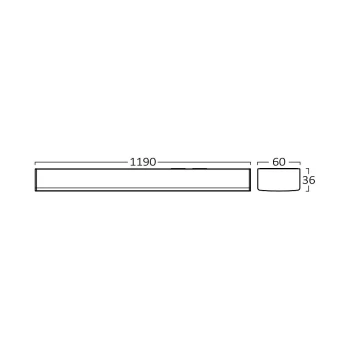 Linearna svjetiljka 36W 3CCT 3600lm 1200mm IP40 bijela BN20-11280