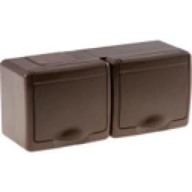 Utičnica schuko dvostruka OG 2P+Z IP44 smeđa D.3213SBRGG/1