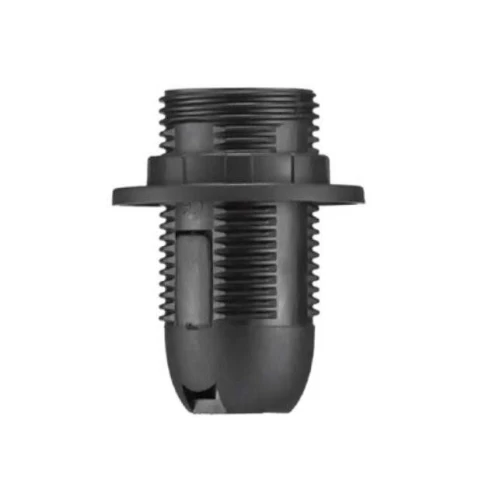 Grlo za žarulju E14 termoplastika crno sa prirubnicom 20kom/pak D.3027