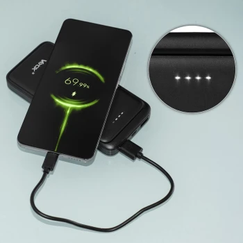 Power bank 10000 mAh USB-C ulaz izlaz 2xUSB-A + USB-C 5V 2.1A crni VAYOX VA0340