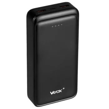 Power bank 20000 mAh USB-C ulazni izlaz 2xUSB-A + USB-C 5V 3A crni VAYOX VA0341