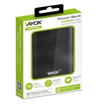 Power bank 10000 mAh USB-C / USB-C + Magnetsafe crni VAYOX VA0342