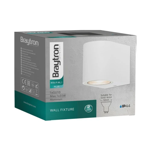 Zidna svjetiljka max 35W GU10 68x81x92mm IP44 bijela RITA BRAYTRON BG32-00200