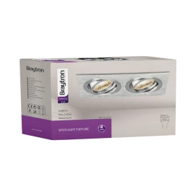 Kućište za GU10 žarulju max 2x35W 92x25x170mm IP20 pravokutno srebrno BRAYTRON BH03-00123