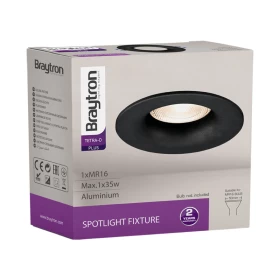 Kućište za GU10 žarulju max 35W fi88 IP20 okruglo crno BRAYTRON BH03-04051